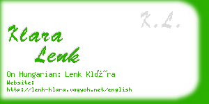 klara lenk business card